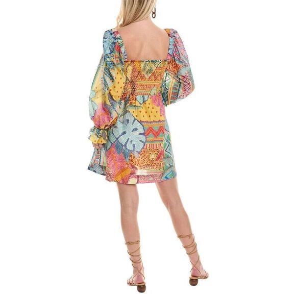 New Anthropologie Farm Rio Women's Summer Tapestry Mini Dress Smocked  - Size M - Picture 3 of 9